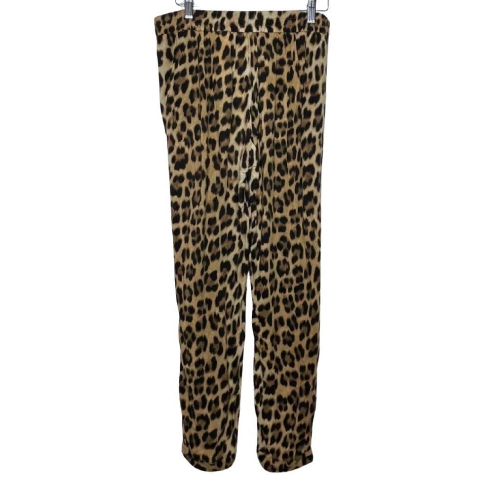 ZARA | Women's Lightweight Leopard Print Elastic Waist Loose Fit Pants | Size M - Picture 8 of 13